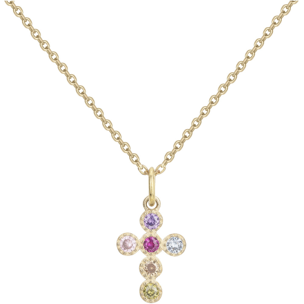 Le Collier plaqué or, et 6 oxydes de zirconium multicolores by Stauffer