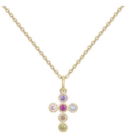 Le Collier plaqué or, et 6 oxydes de zirconium multicolores by Stauffer