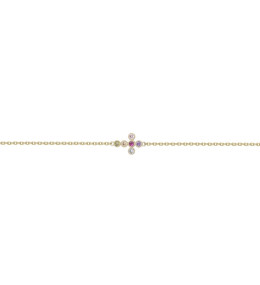 Le Bracelet plaqué or, et 6 oxydes de zirconium multicolores by Stauffer
