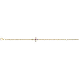 Le Bracelet plaqué or, et 6 oxydes de zirconium multicolores by Stauffer
