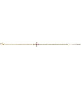 Le Bracelet plaqué or, et 6 oxydes de zirconium multicolores by Stauffer