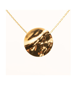 le Collier or jaune 375/1000, motif rond froissé, by Stauffer
