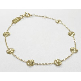 le Bracelet or jaune 375/1000, motifs ronds froissés, by Stauffer