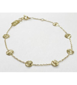 le Bracelet or jaune 375/1000, motifs ronds froissés, by Stauffer