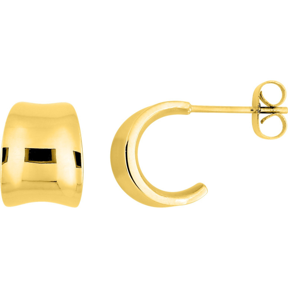 Les Boucles d'oreilles demi-créoles femme, acier doré jaune, fil mi-jonc, by Stauffer