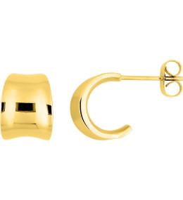 Les Boucles d'oreilles demi-créoles femme, acier doré jaune, fil mi-jonc, by Stauffer