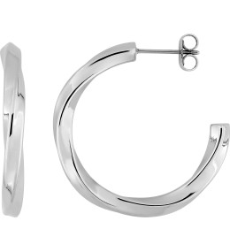 Les Boucles d'oreilles demi-créoles femme, acier, fil torsadé, diamètre 29 mm by Stauffer