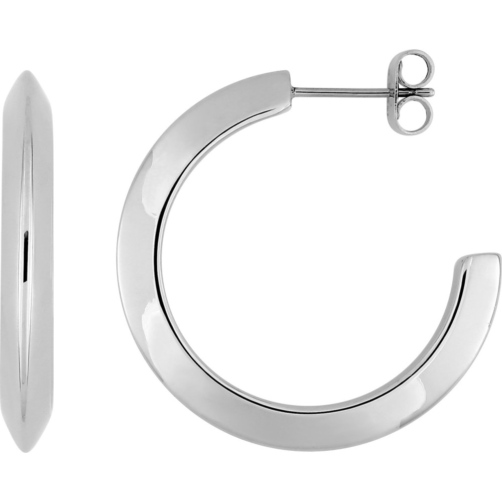 Les Boucles d'oreilles demi-créoles femme, acier, fil triangle, diamètre 29 mm by Stauffer