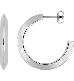 Les Boucles d'oreilles demi-créoles femme, acier, fil triangle, diamètre 29 mm by Stauffer