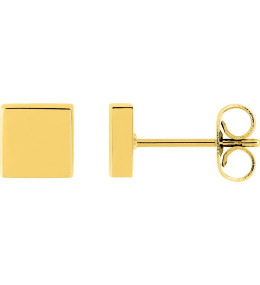 Les Boucles d'oreilles femme, acier doré jaune, carrés by Stauffer