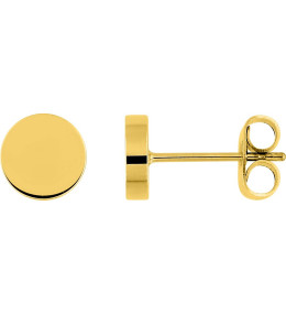 Les Boucles d'oreilles femme, acier doré jaune, disques by Stauffer