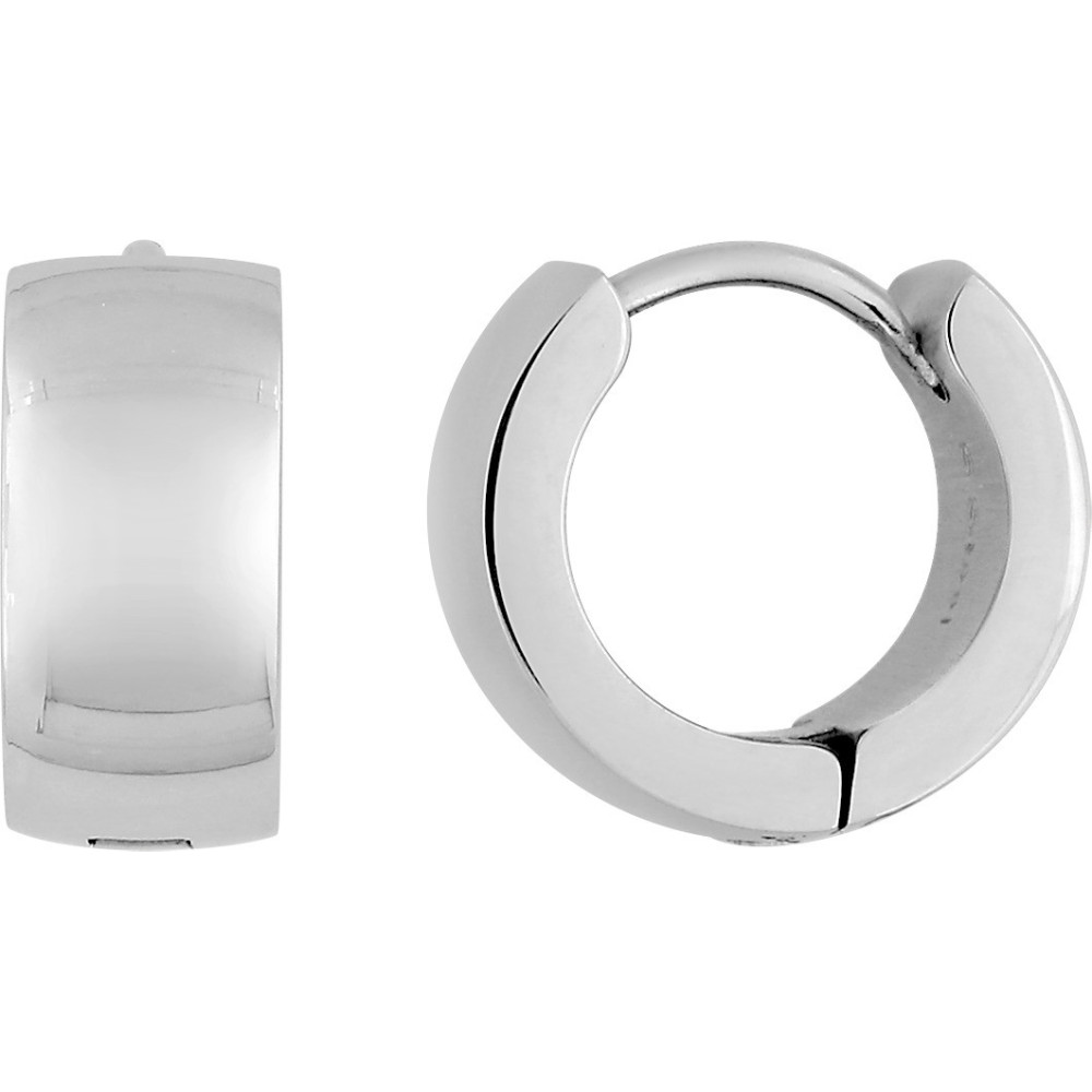 Les Boucles d'oreilles créoles femme, acier, fil mi-jonc, diamètre 13 mm by Stauffer