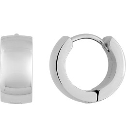 Les Boucles d'oreilles créoles femme, acier, fil mi-jonc, diamètre 13 mm by Stauffer