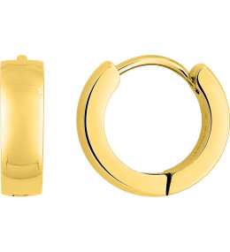 Les Boucles d'oreilles créoles femme, acier doré jaune, fil mi-jonc, diamètre 13 mm by Stauffer