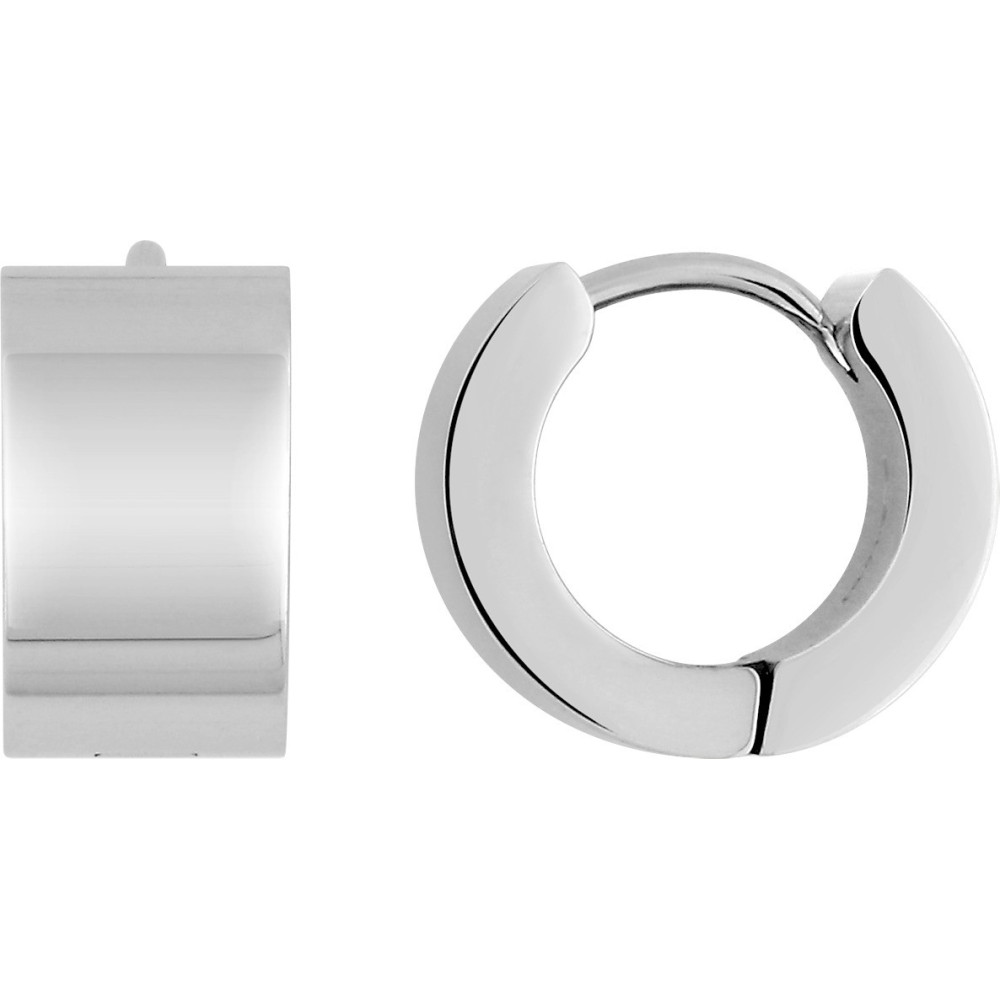 Les Boucles d'oreilles créoles femme, acier, fil plat, diamètre 14 mm by Stauffer