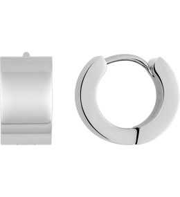 Les Boucles d'oreilles créoles femme, acier, fil plat, diamètre 14 mm by Stauffer
