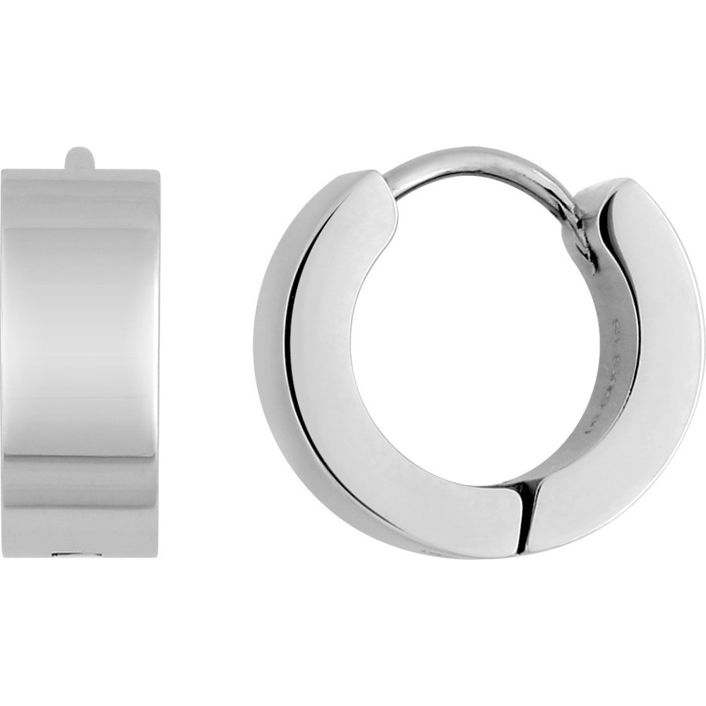 Les Boucles d'oreilles créoles femme, acier, fil plat, diamètre 14 mm by Stauffer