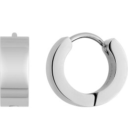 Les Boucles d'oreilles créoles femme, acier, fil plat, diamètre 14 mm by Stauffer