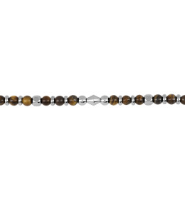 Bracelet Oeil de tigre et Acier by Stauffer
