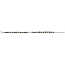 Bracelet Oeil de tigre et Acier by Stauffer