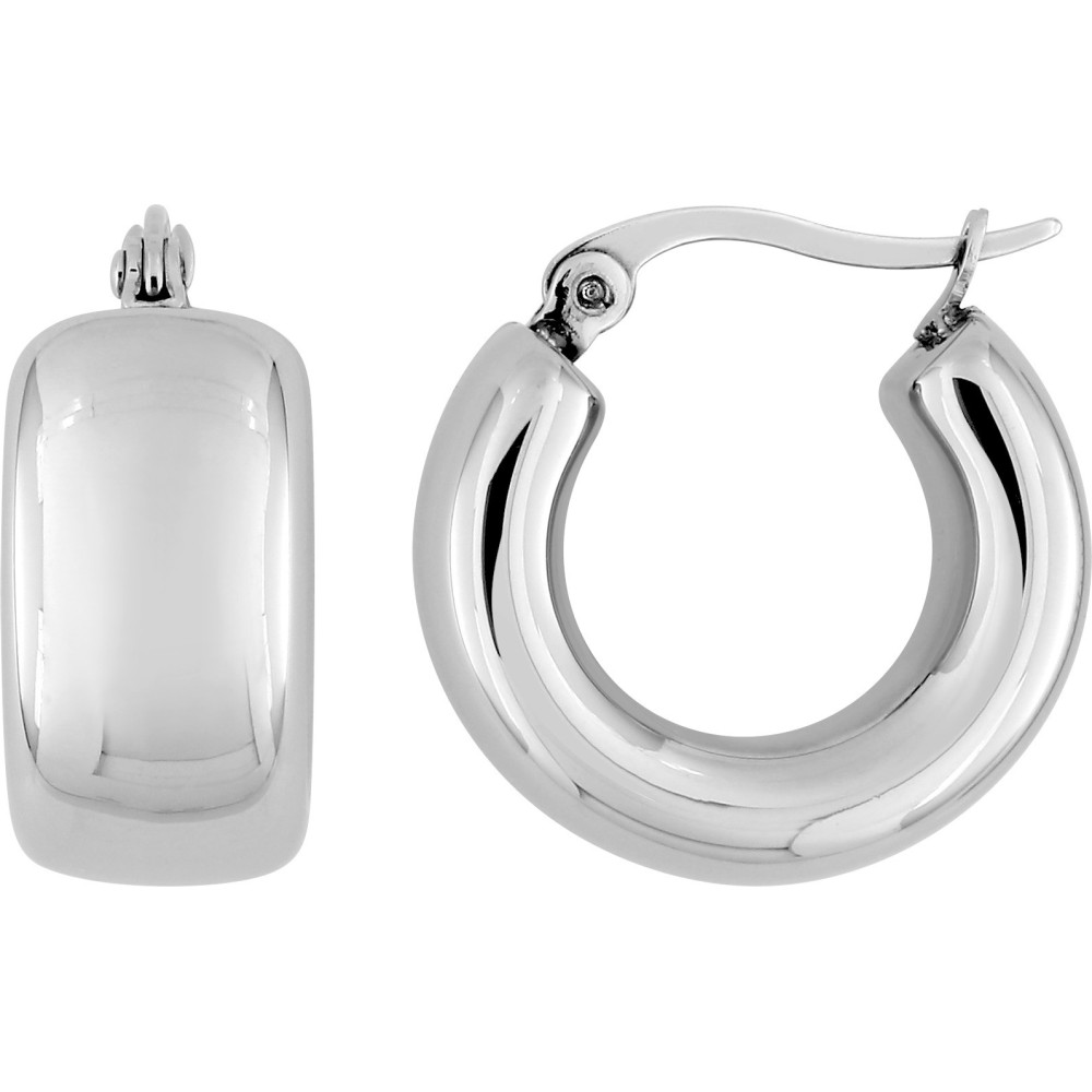 Les Boucles d'oreilles créoles femme, acier, fil mi-jonc by Stauffer