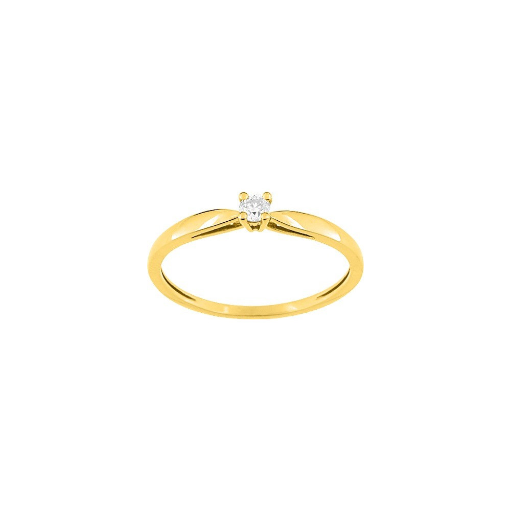 La Bague or jaune 750/1000, diamant 0,08 carat taille brillant by Stauffer