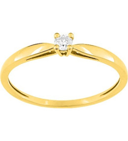 La Bague or jaune 750/1000, diamant 0,08 carat taille brillant by Stauffer