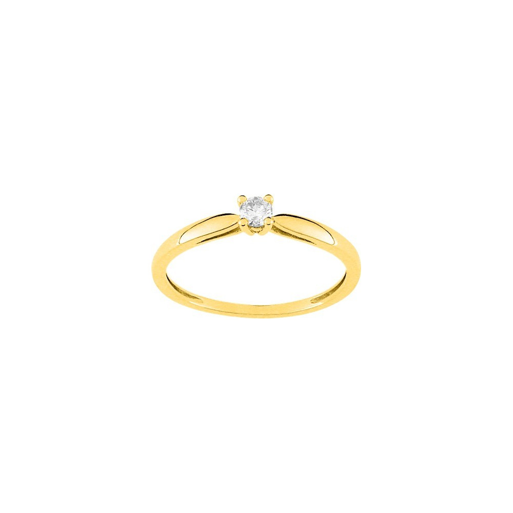 La Bague or jaune 750/1000, diamant 0,10 carat taille brillant by Stauffer