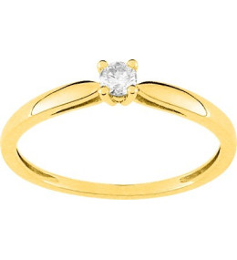 La Bague or jaune 750/1000, diamant 0,10 carat taille brillant by Stauffer
