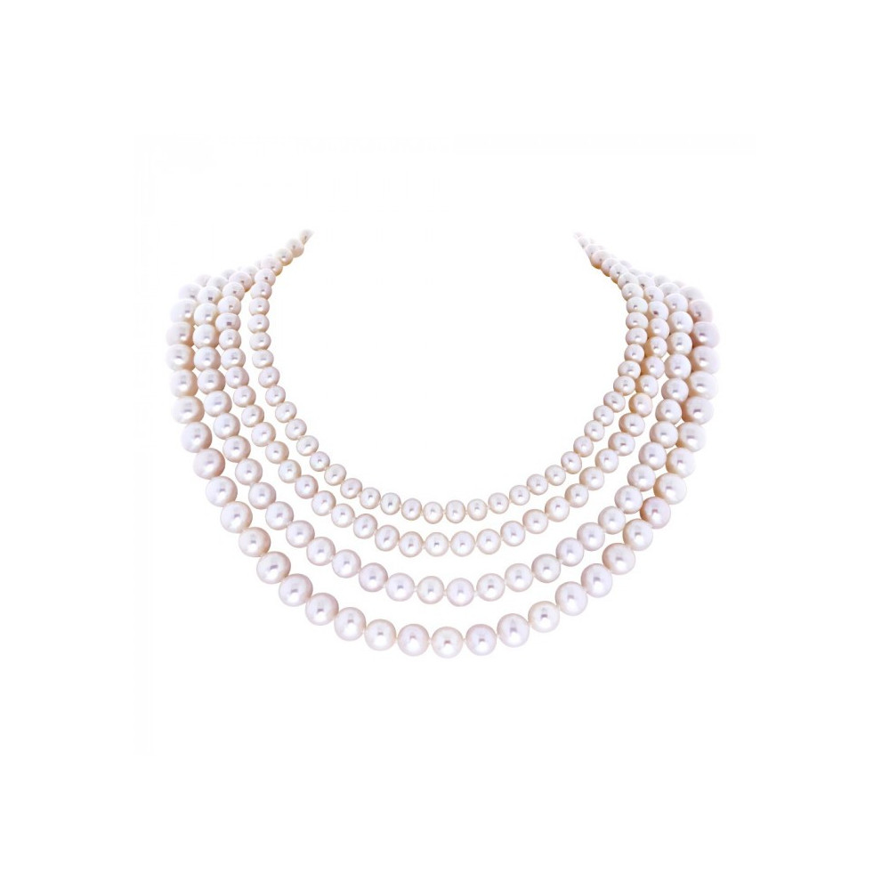 Le Collier or jaune 750/1000 et perles de culture rondes multicolore, diamètre 6 mm, by Stauffer