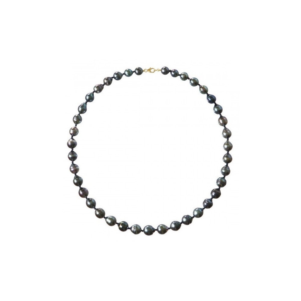 Le Collier or jaune 750/1000 et perles de Tahiti cerclées, diamètre 10/12 mm, by Stauffer Le Collier or jaune 750/1000 et perles de Tahiti cerclées, diamètre 10/12 mm, by Stauffer