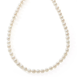 Le Collier or jaune 375/1000 et perles de culture, diamètre 6,5 / 7 mm, by Stauffer