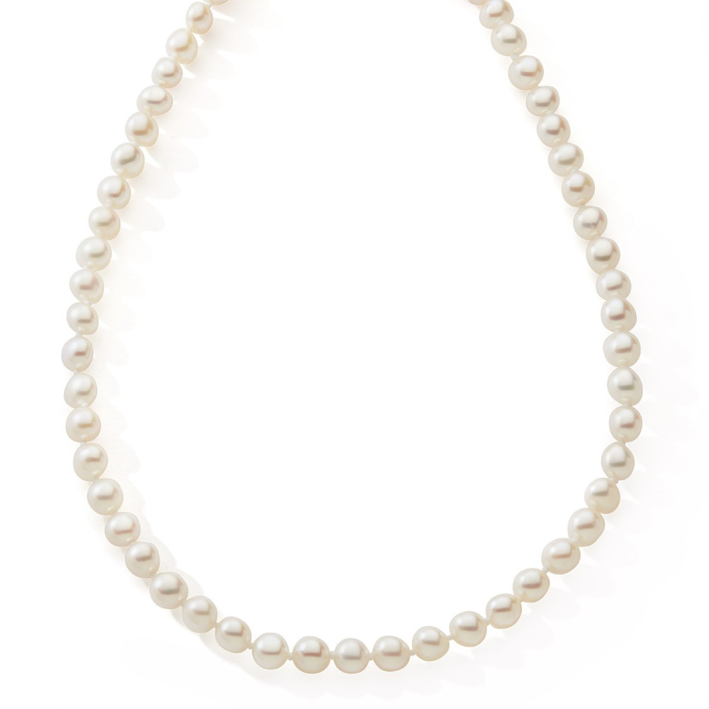 Le Collier or jaune 375/1000 et perles de culture, diamètre 6,5 / 7 mm, by Stauffer