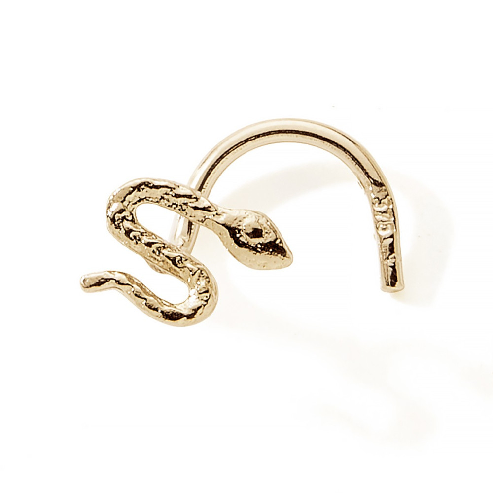 Piercing de nez or jaune 375/1000, motif serpent by Stauffer Piercing de nez or jaune 375/1000, motif serpent by Stauffer