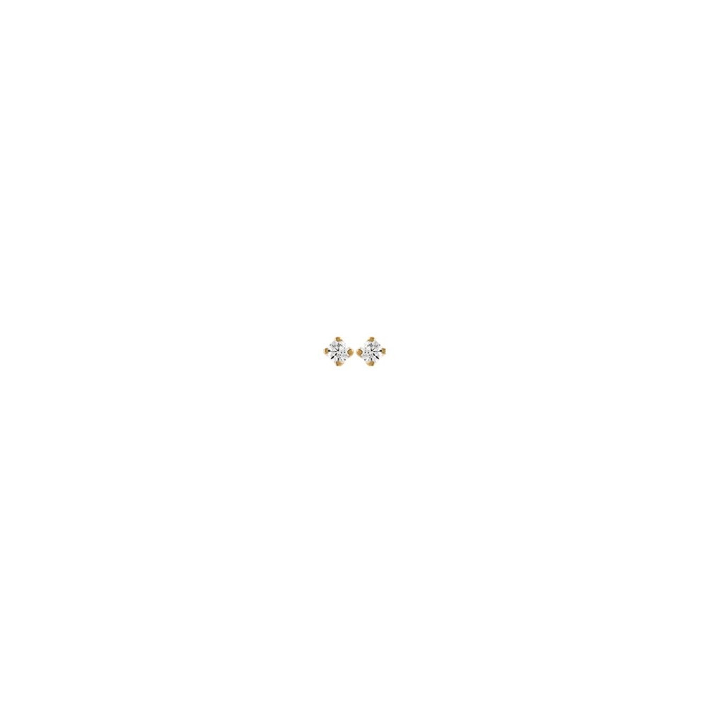 Les Boucles d'oreilles or jaune 750/1000, diamants 0,16 carat, taille brillant by Stauffer