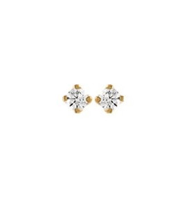 Les Boucles d'oreilles or jaune 750/1000, diamants 0,16 carat, taille brillant by Stauffer