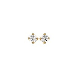 Les Boucles d'oreilles or jaune 750/1000, diamants 0,05 carat, taille brillant by Stauffer