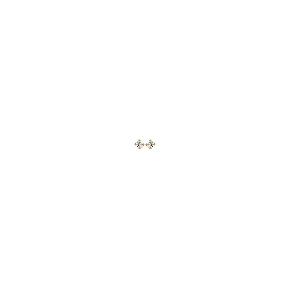 Les Boucles d'oreilles or jaune 750/1000, diamants 0,05 carat, taille brillant by Stauffer