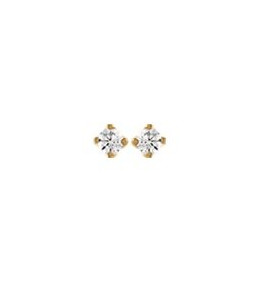 Les Boucles d'oreilles or jaune 750/1000, diamants 0,05 carat, taille brillant by Stauffer