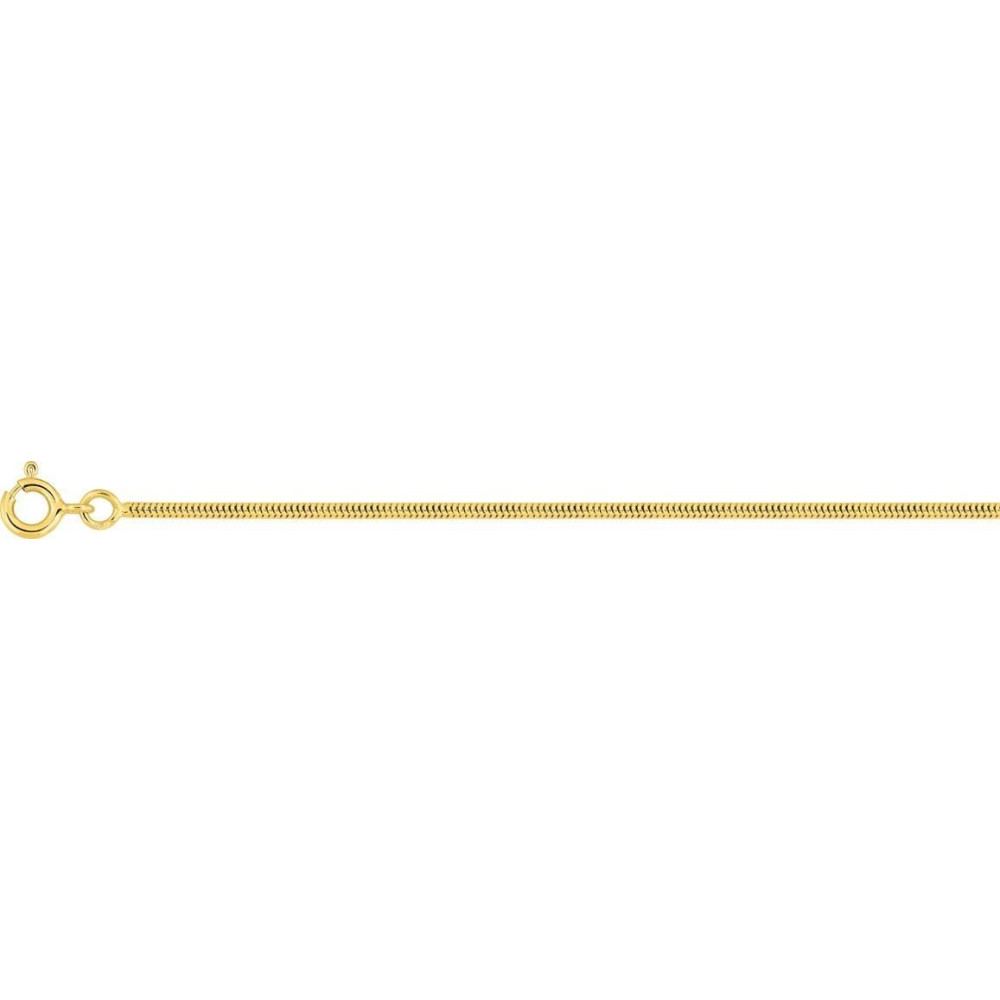 La Chaîne or jaune 750/1000, mailles serpentine, 1,00 mm, longueur 45 cm, by Stauffer. La Chaîne or jaune 750/1000, mailles serpentine, 1,00 mm, longueur 45 cm, by Stauffer.