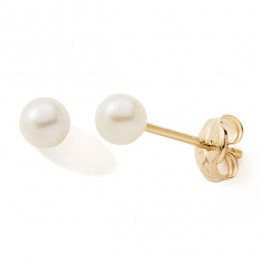 Les Boucles d'oreilles or jaune 375/1000 et perles de culture de 3,5/4 mm, by Stauffer
