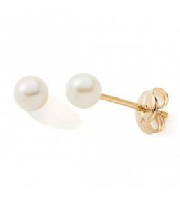 Les Boucles d'oreilles or jaune 375/1000 et perles de culture de 3,5/4 mm, by Stauffer