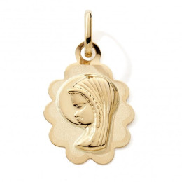 La Médaille Vierge or jaune 375/1000, forme ovale fantaisie by Stauffer