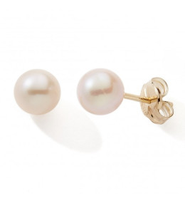 Les Boucles d'oreilles or jaune 375/1000, perles de culture de 5/5,5 mm by Stauffer