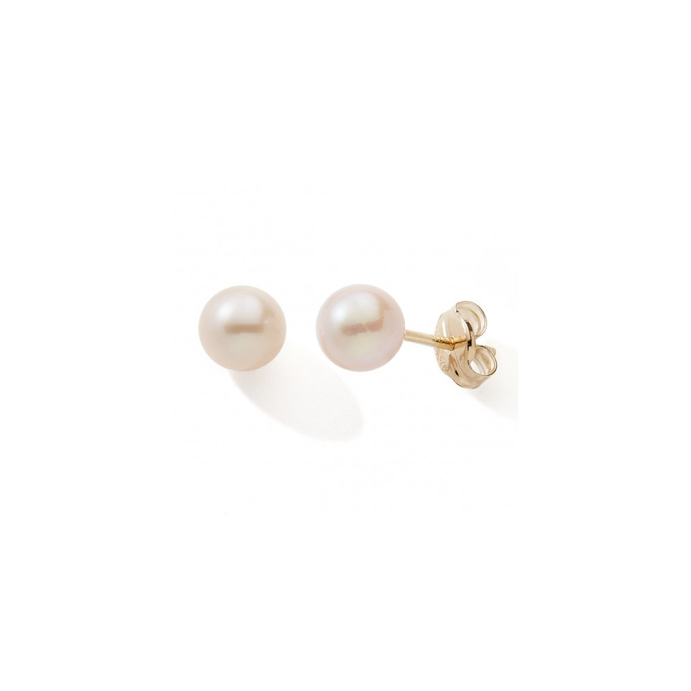 Les Boucles d'oreilles or jaune 375/1000, perles de culture de 3/3,5 mm by Stauffer