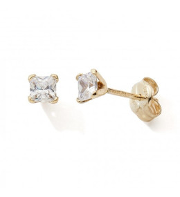 Les Boucles d'oreilles or jaune 375/1000, oxydes de zirconium by Stauffer