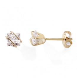 Les Boucles d'oreilles or jaune 375/1000, oxydes de zirconium by Stauffer