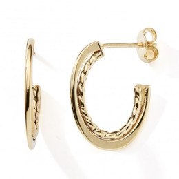 Les Boucles d'oreilles créoles or jaune 375/1000, by Stauffer