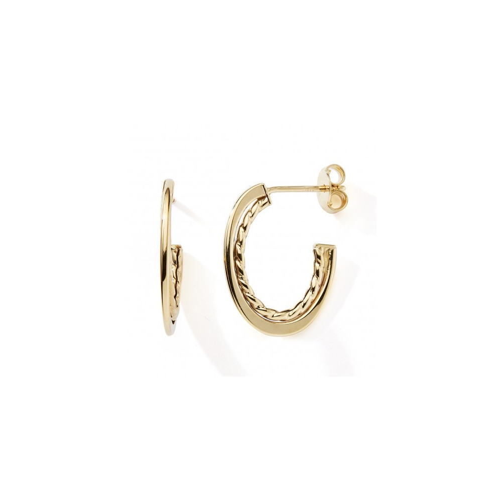 Les Boucles d'oreilles créoles or jaune 375/1000, by Stauffer