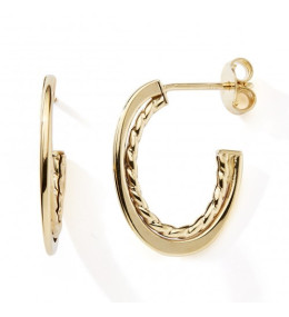 Les Boucles d'oreilles créoles or jaune 375/1000, by Stauffer